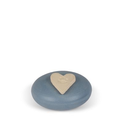 UBVVOT-MN-IHN-H-115 | Hart Blauw Slib Cat/Dog Keepsake | 6x3cm - 0,15L