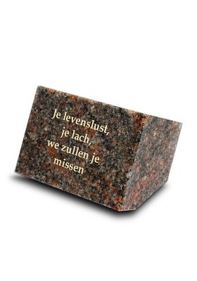 A132L | Massief blok + tekst | 8x11x8cm