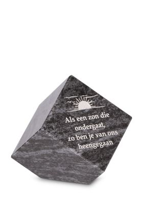 A133W | Massief blok + tekst | 9x9x9cm