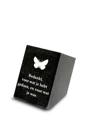 A137J | Massief blok + tekst | 8x11x8cm