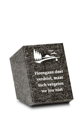 A137P | Massief blok + tekst | 8x11x8cm