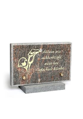 A150C | Graniet op sokkel + tekst | 13x20cm