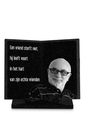 A67LP | Marlin + Tekst + Laserfoto persoon | 35x35cm