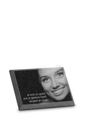 FB2LP | Marlin + Tekst + Laserfoto persoon | 20x30cm