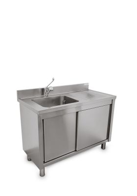 HY40090G | Laag meubel met wasbak – Inox