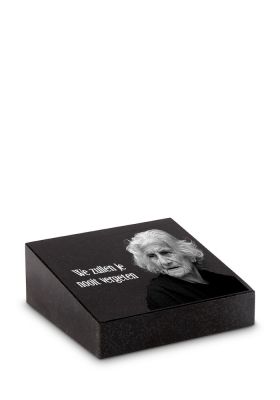 PFR6LP | Marlin + Tekst + Laserfoto persoon | 12x12x2/4cm - Liggend