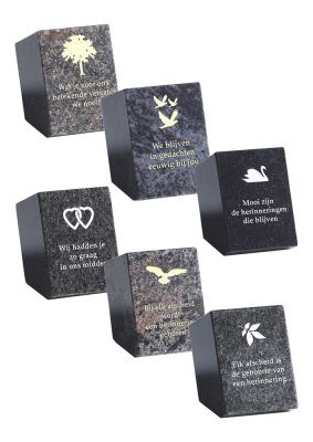SA137 | Massief blok + tekst | 8x11x8cm - 6 stuks