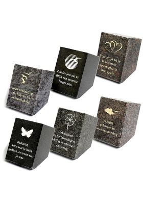 SA137_2 | Massief blok + tekst | 8x11x8cm - 6 stuks