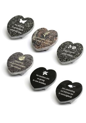 SA139_2 | Hart + tekst | 12x12x1cm - 6 stuks