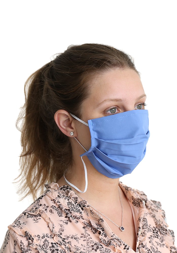 MMASKER_KATOEN_3ELA_BLAUW | 100% katoen - Blauw - per 10