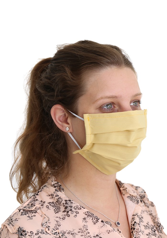 MMASKER_KATOEN_3ELA_GEEL | 100% katoen - Geel - per 10